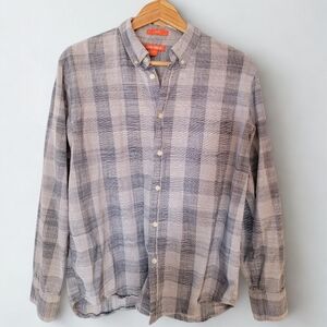 Men's Blue Plaid 100% Cotton Shirt